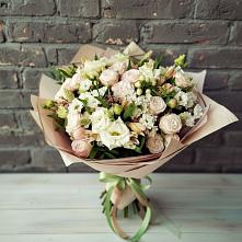Букет цветов из:  Альстромерии, Розы и Хризантемы #REPLACE_PRED# Романовке