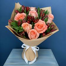 Букет цветов из:  Розы и Альстромерии #REPLACE_PRED# Романовке