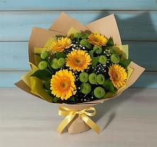 Букет цветов из:  Герберы и Хризантемы в Романовке