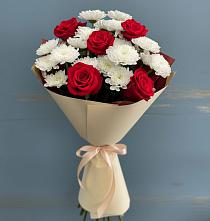 Букет цветов из:  Розы и Хризантемы в Романовке