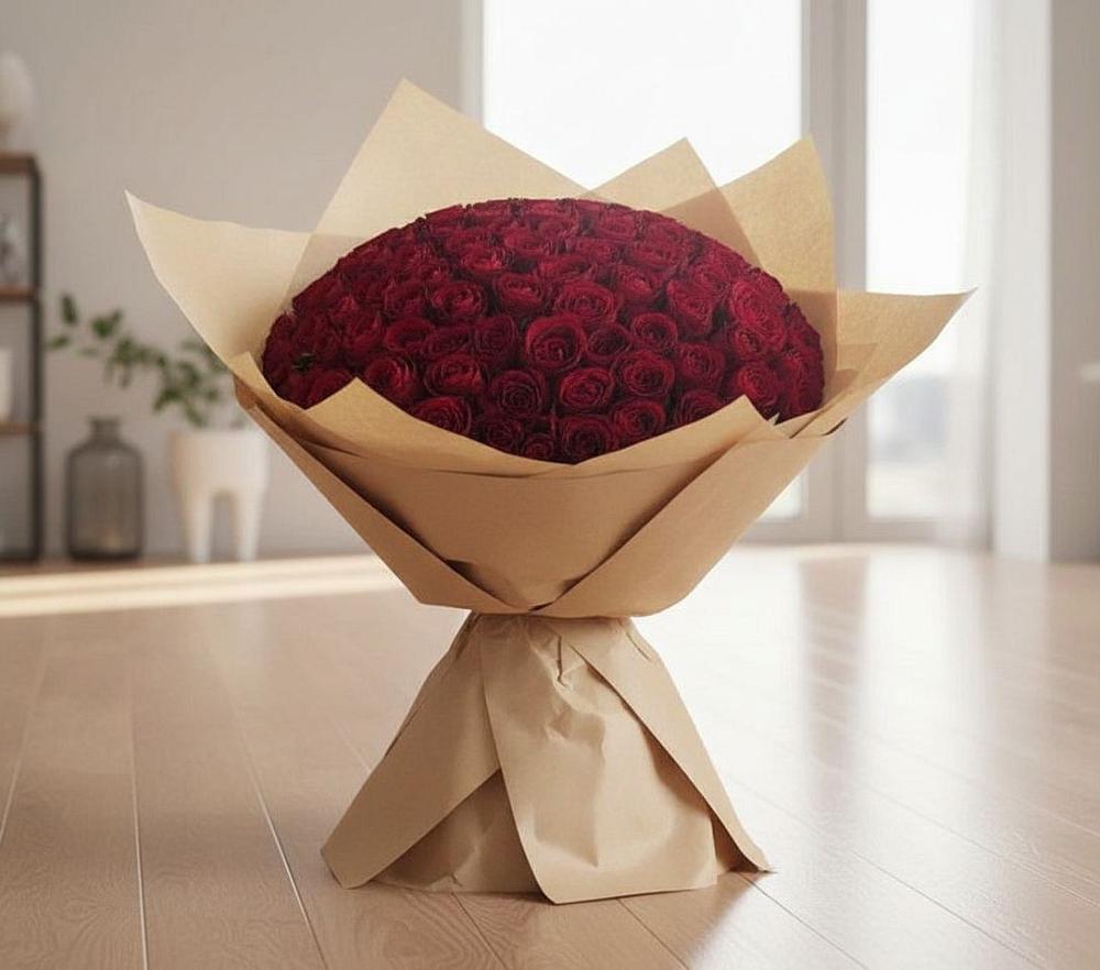Букет 101 Красная роза в Романовке