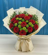 Букет цветов из:  Розы и Хризантемы в Романовке